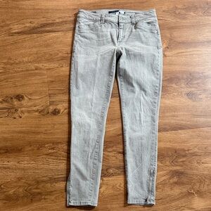 SPORTMAX Code Women 28 Super Skinny Perfect Fit Gray Bleach Wash Zip Ankle Jeans